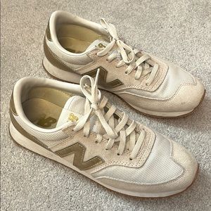 New Balance Gold/Cream sneakers